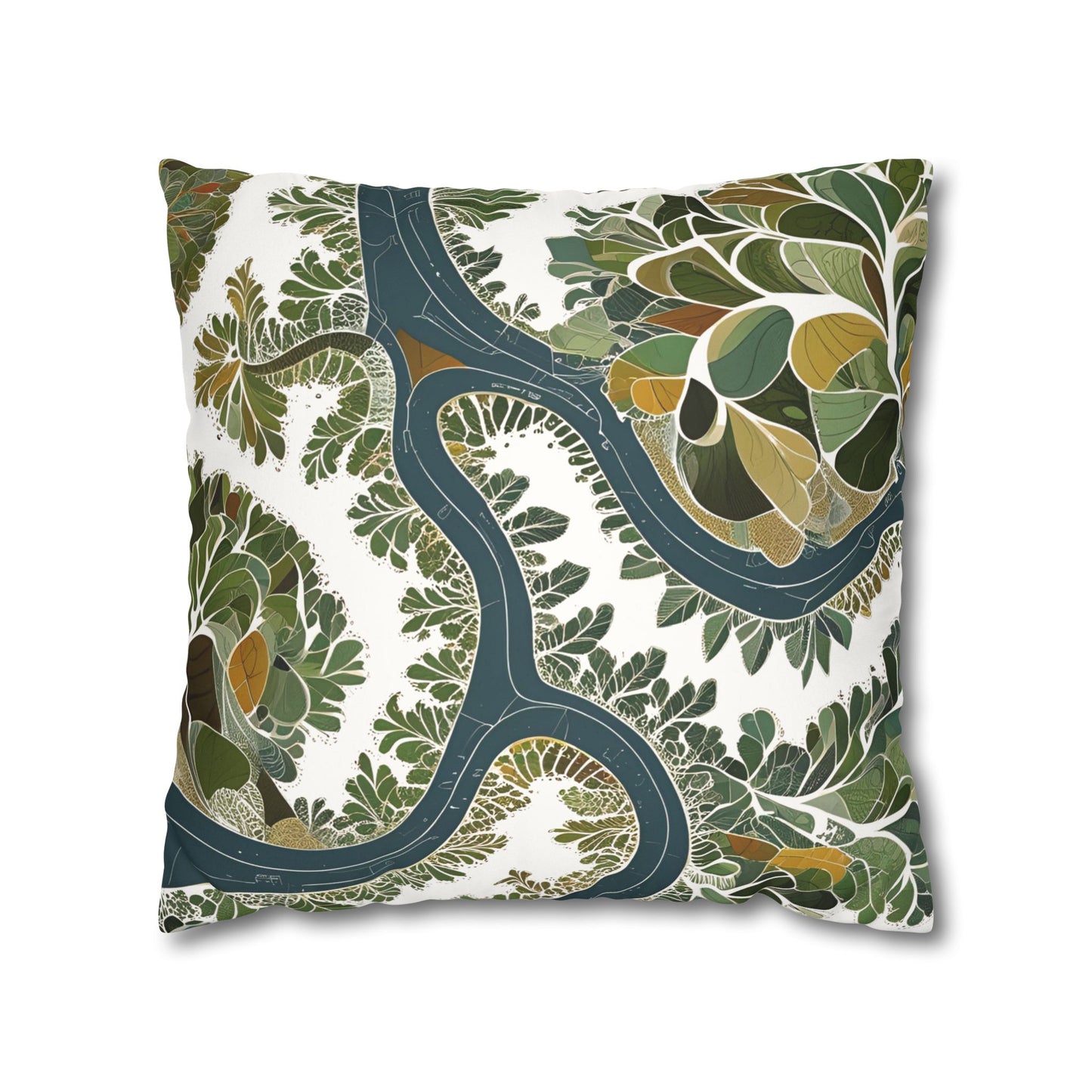 Botanical Pillow Cover Nature Inspired Faux Suede Cushion for Cozy Modern Homes Decorative Pillowcase Gift for Nature Lovers
