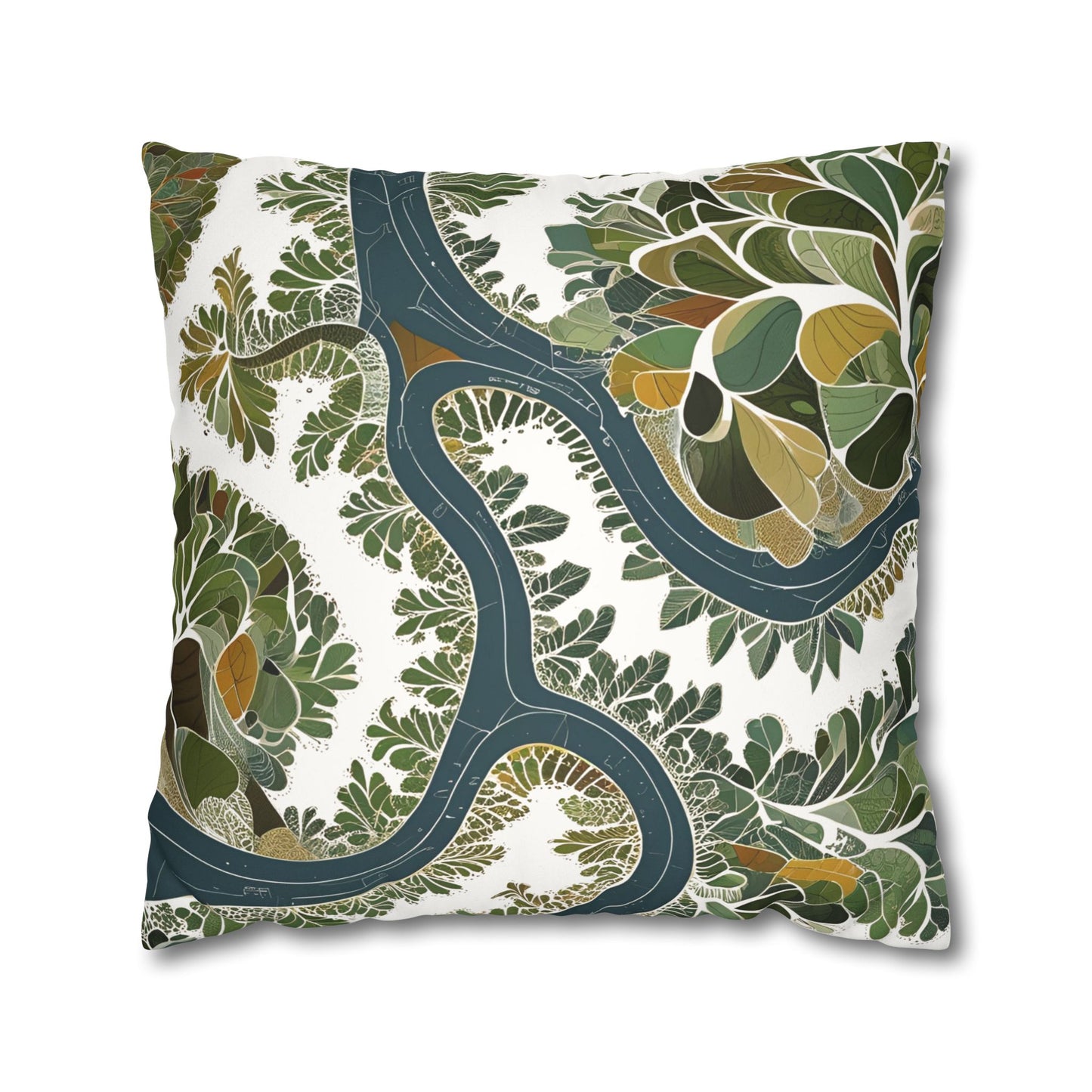 Botanical Pillow Cover Nature Inspired Faux Suede Cushion for Cozy Modern Homes Decorative Pillowcase Gift for Nature Lovers