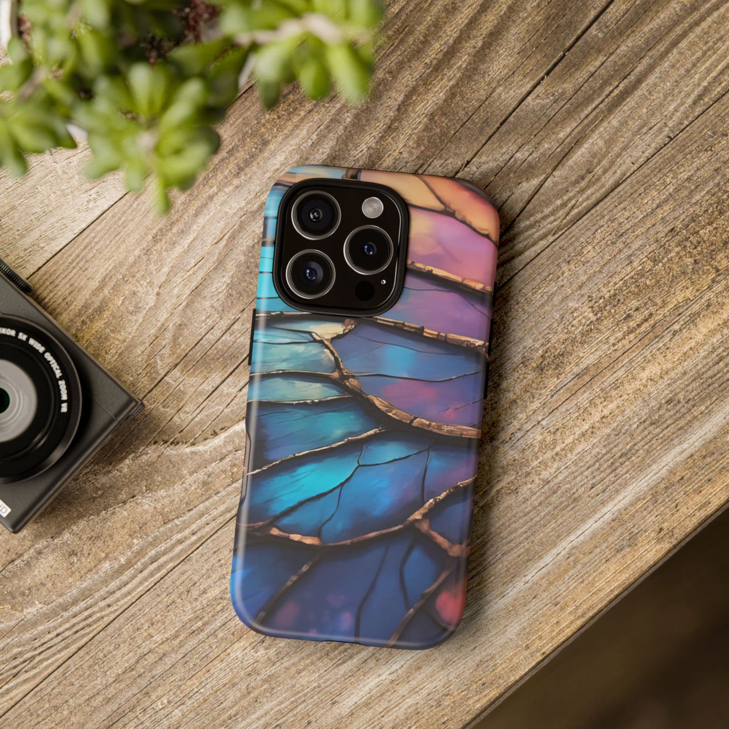 Morpho Glow Case | Iridescent Blue, Purple & Orange Impact-Resistant Phone Case