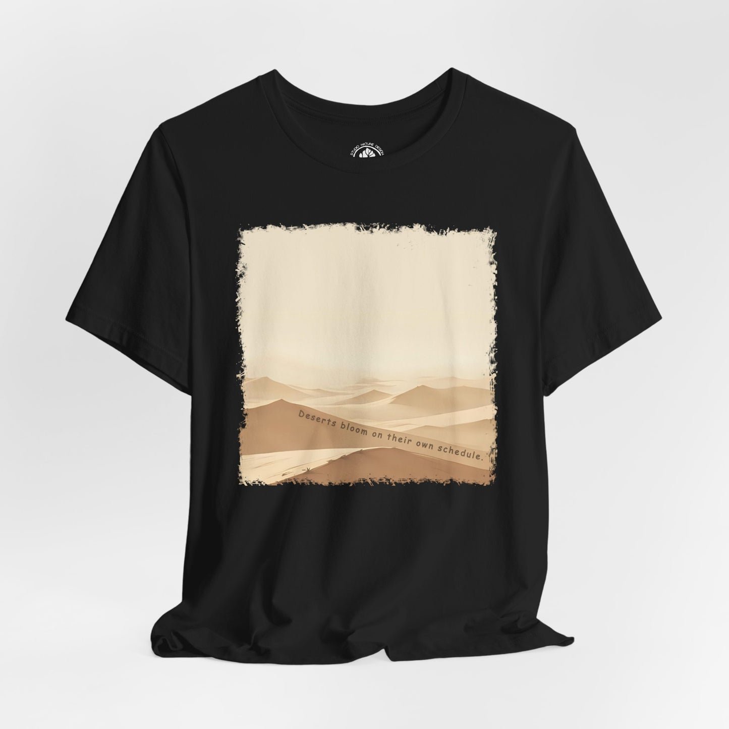 Dune Bloom T-Shirt - Minimalist Desert Wind Lines, Ethereal Earth Tones