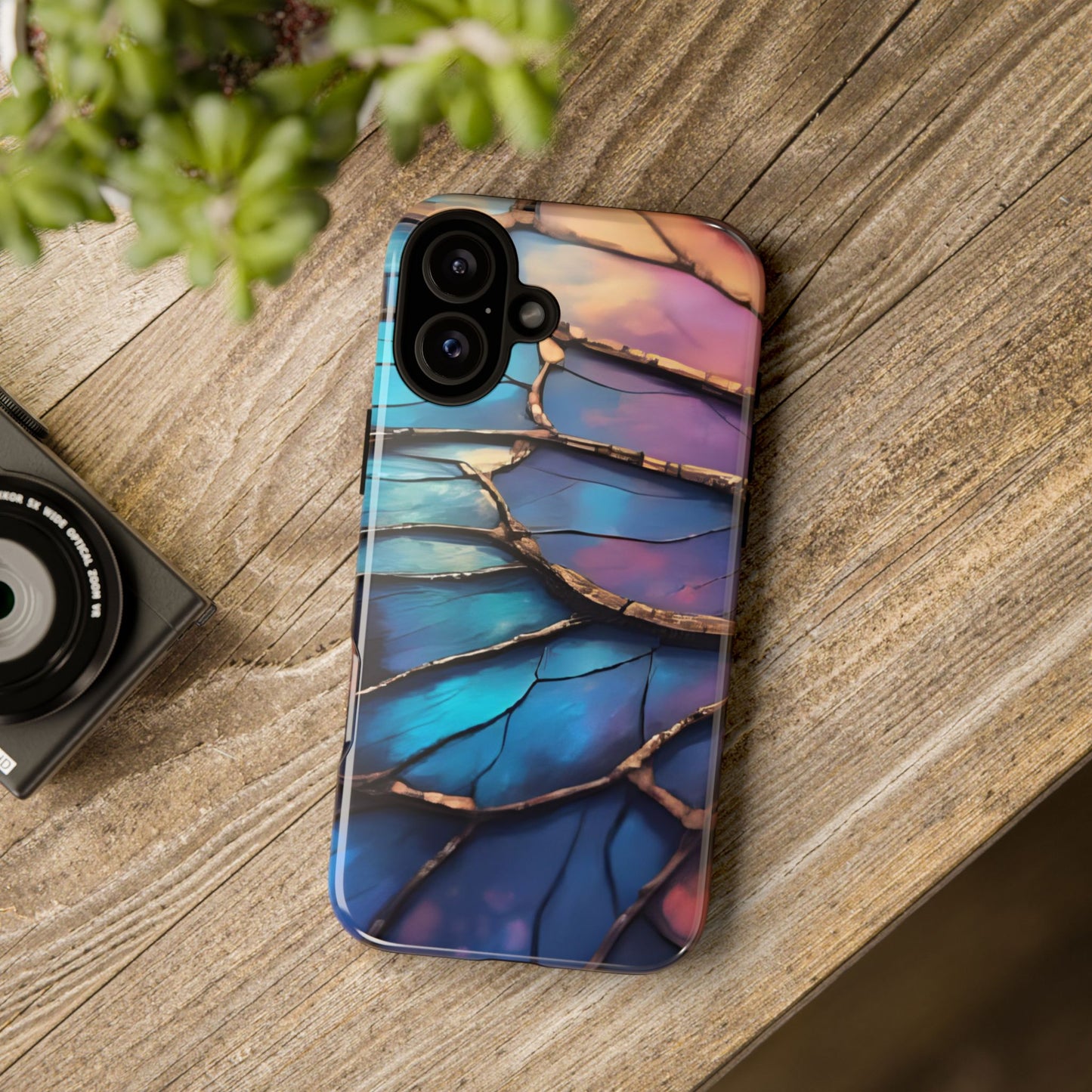 Morpho Glow Case | Iridescent Blue, Purple & Orange Impact-Resistant Phone Case