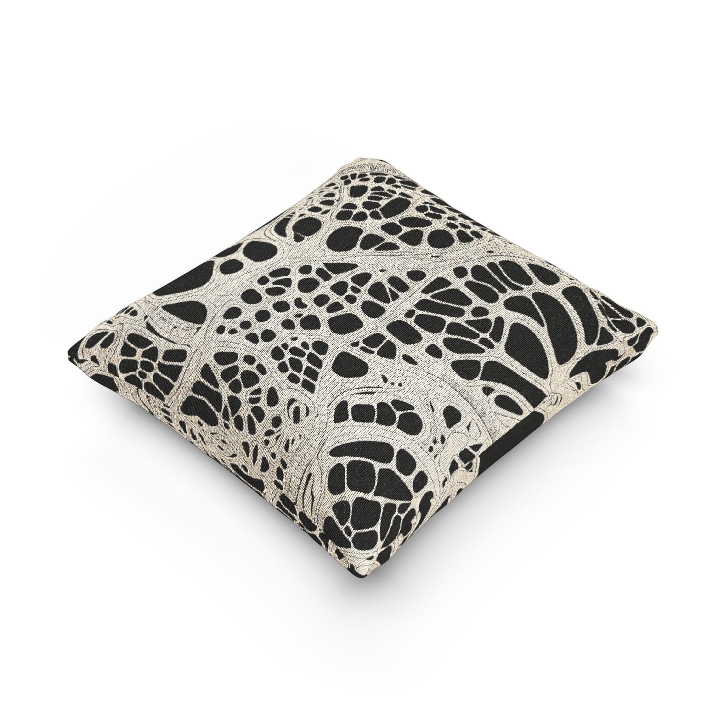 Urban Cell #129 Woven Pillow – Monochrome Veinscape