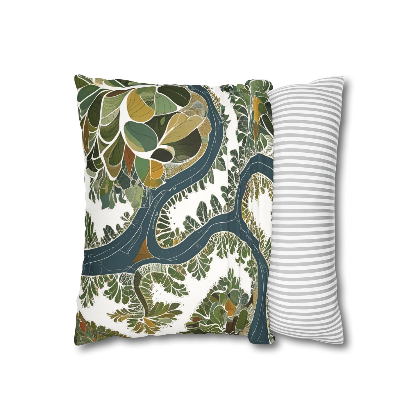 Botanical Pillow Cover Nature Inspired Faux Suede Cushion for Cozy Modern Homes Decorative Pillowcase Gift for Nature Lovers