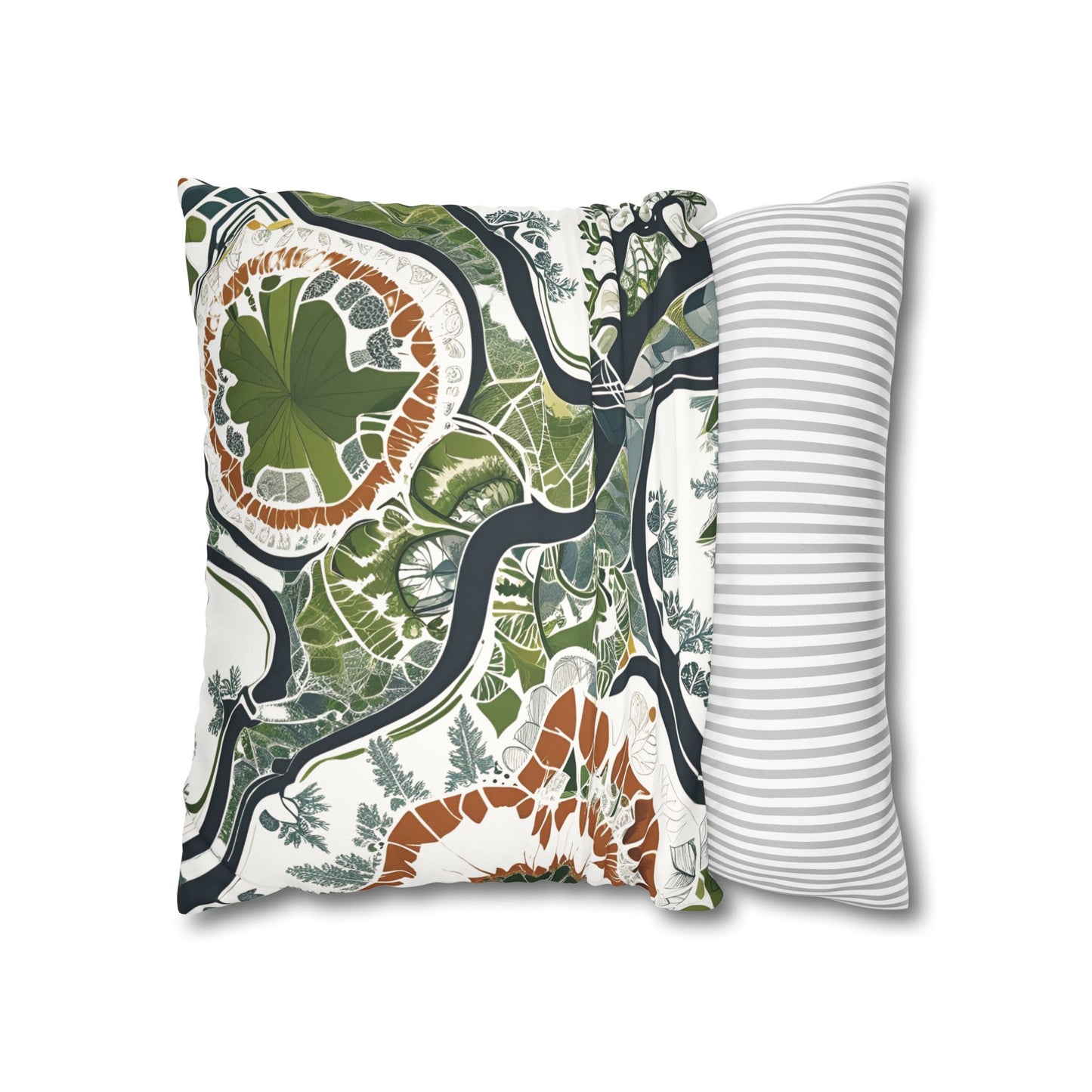 Botanical art pillowcase decorative cushion cover nature inspired home decor eco friendly accent throw pillow cover cozy boho pillow modern sofa decor