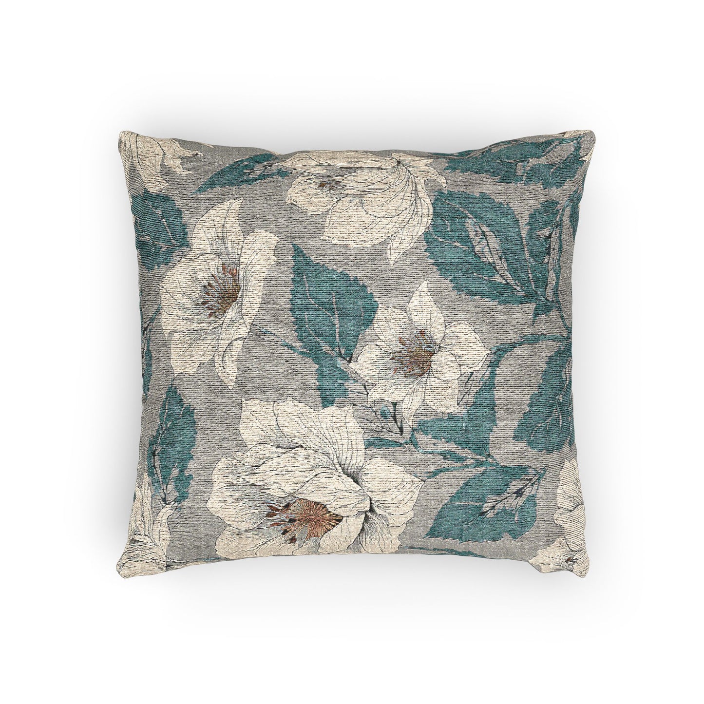 Petal Loom Woven Pillow – Soft Floral Accent for Calm Interiors