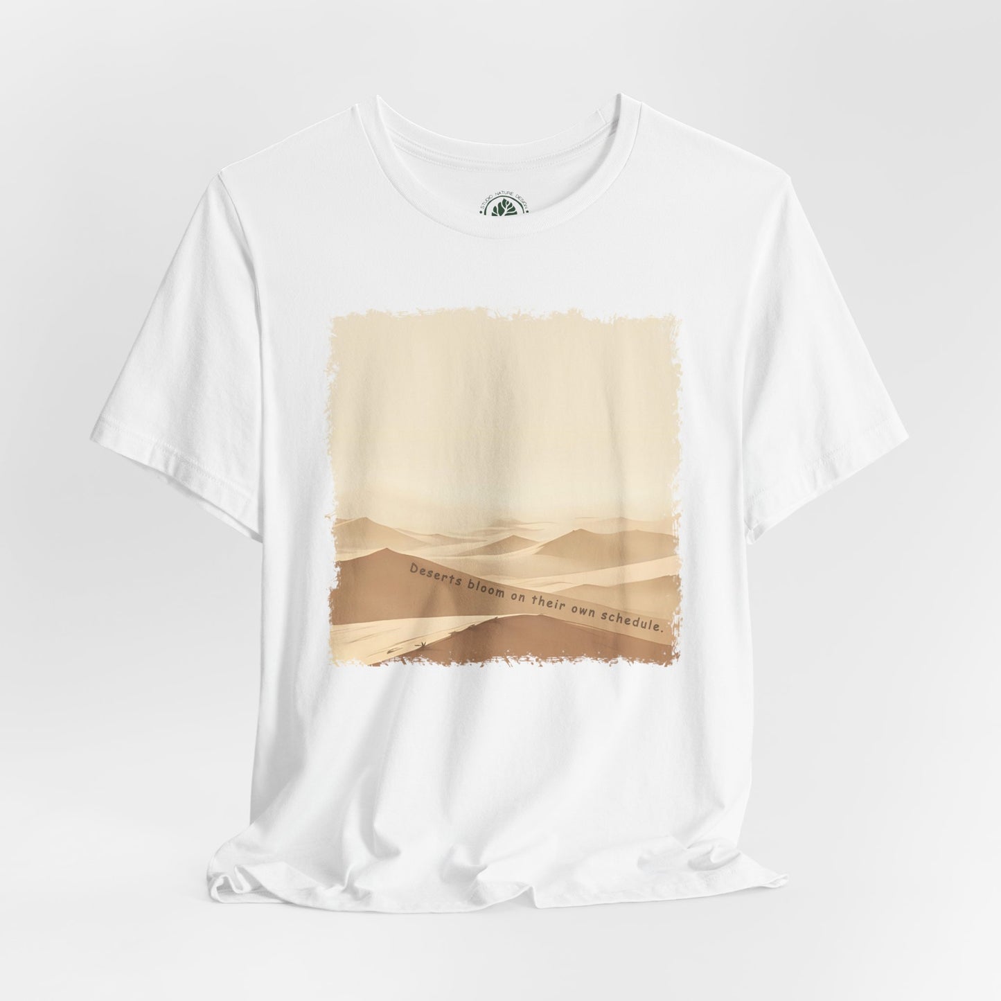 Dune Bloom T-Shirt - Minimalist Desert Wind Lines, Ethereal Earth Tones