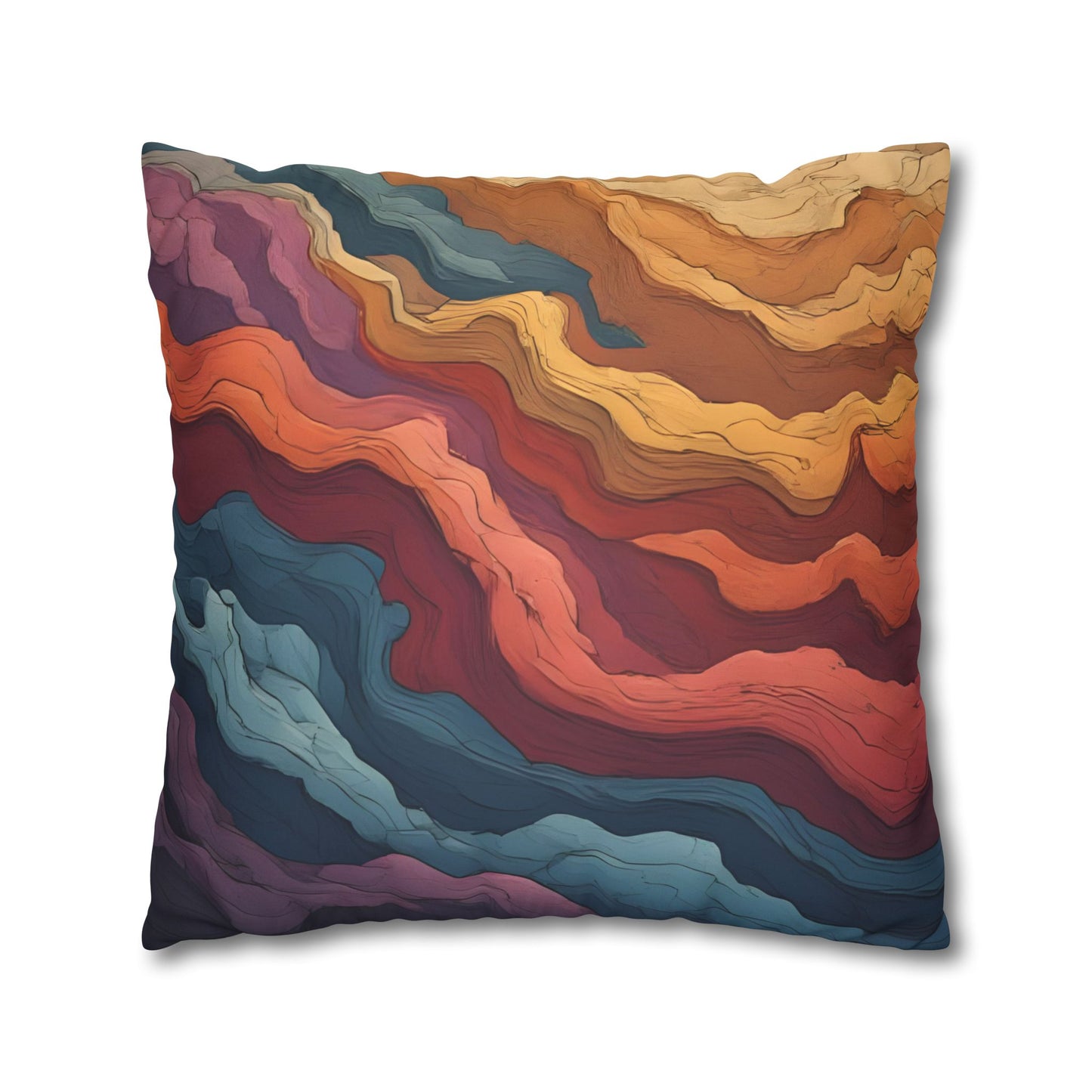 Earthen Currents Pillow Case | Boho Faux Suede Home Accent