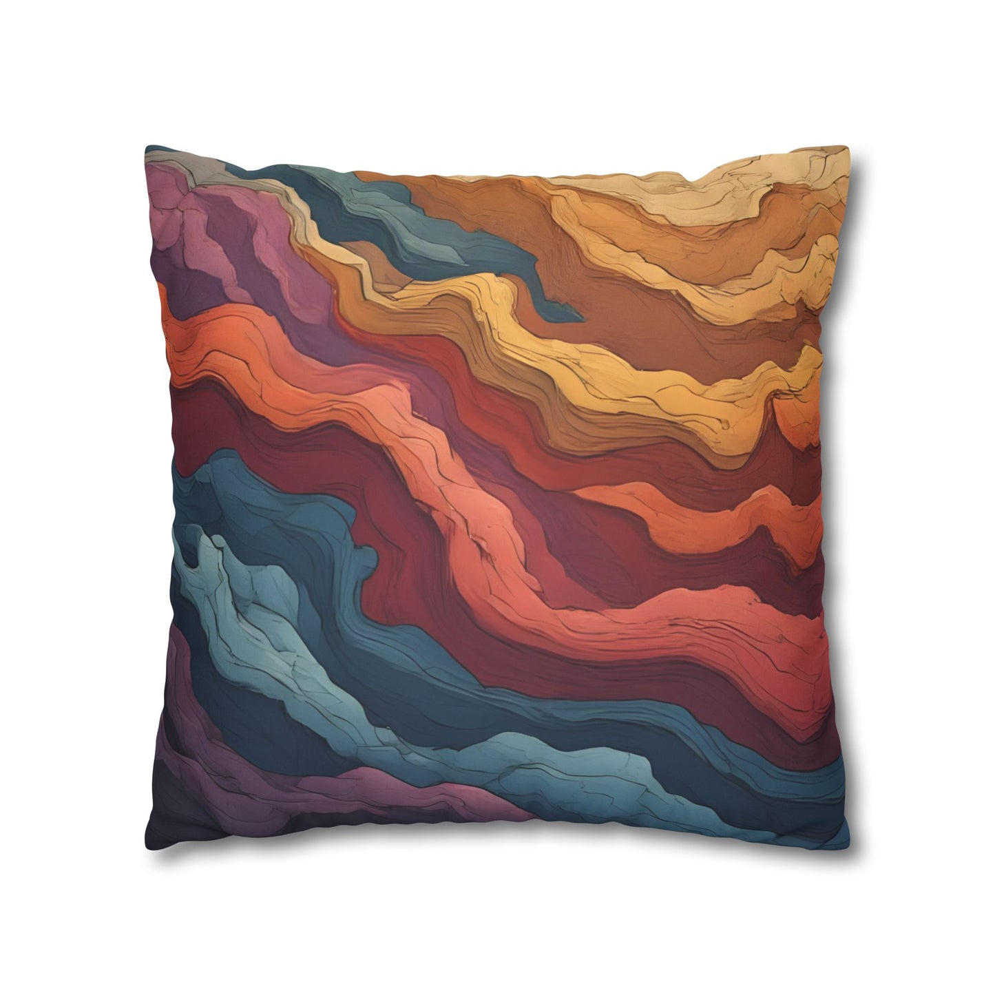 Earthen Currents Pillow Case | Boho Faux Suede Home Accent