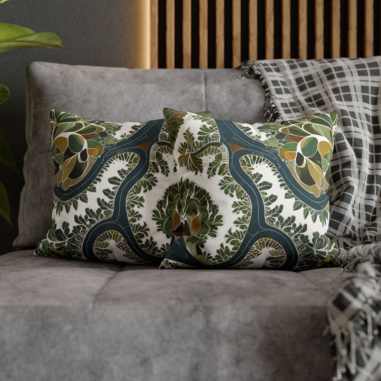 Botanical Pillow Cover Nature Inspired Faux Suede Cushion for Cozy Modern Homes Decorative Pillowcase Gift for Nature Lovers