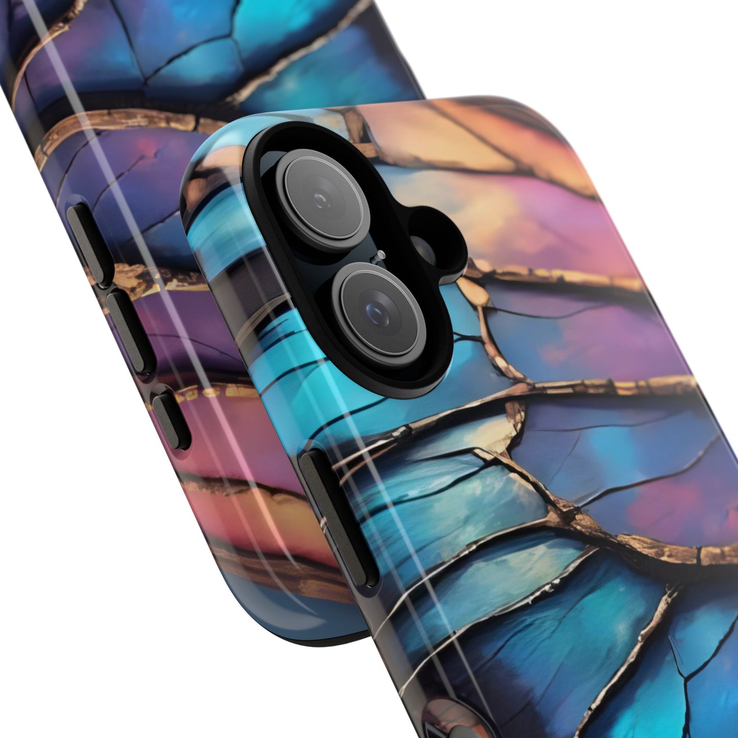 Morpho Glow Case | Iridescent Blue, Purple & Orange Impact-Resistant Phone Case