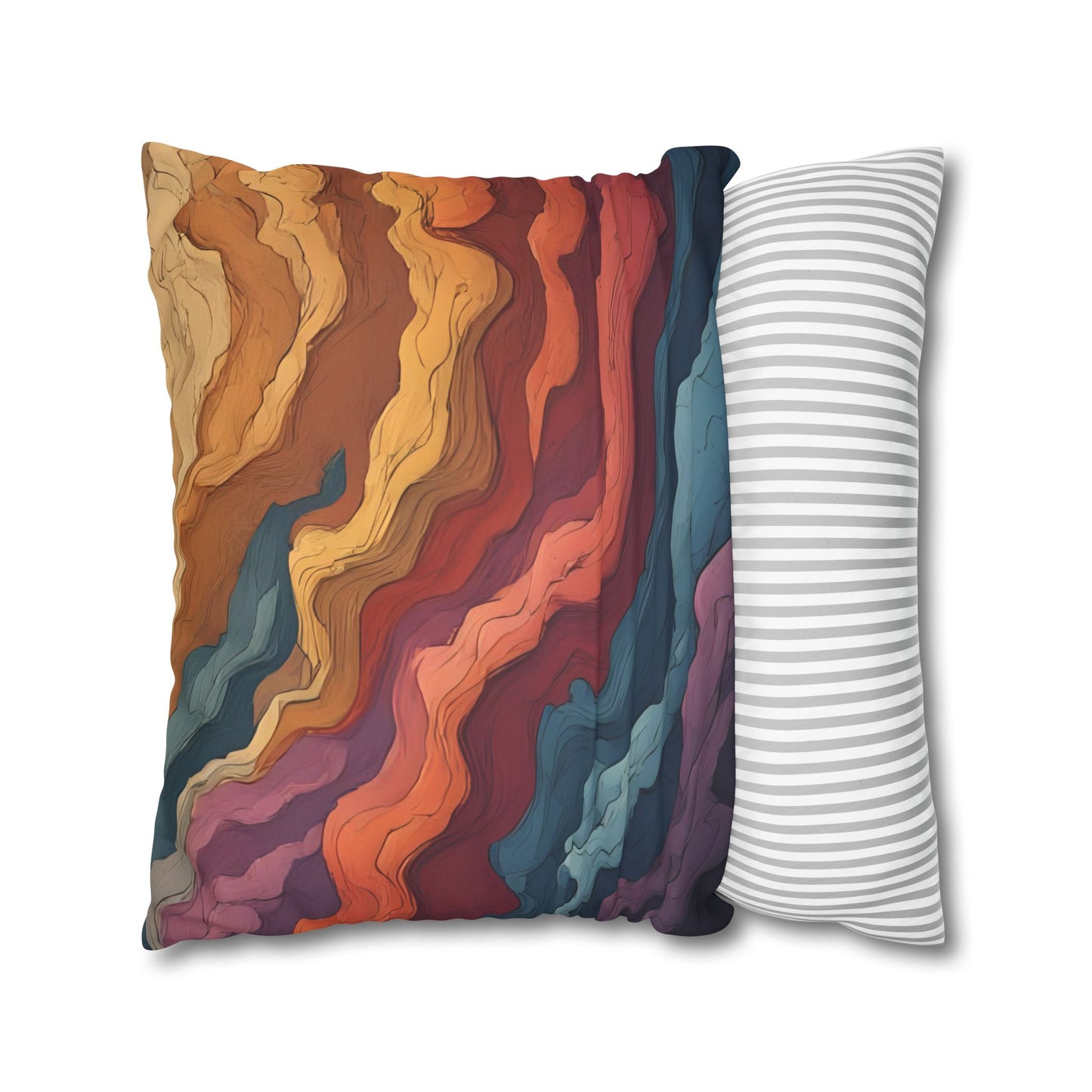 Earthen Currents Pillow Case | Boho Faux Suede Home Accent