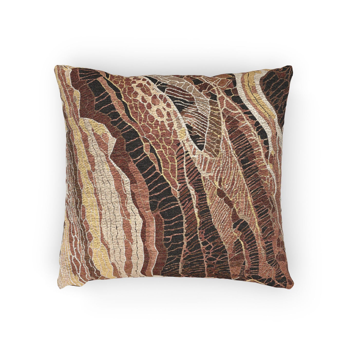 Woven Safari Pillow – Nature-Inspired Giraffe Pattern Home Accent