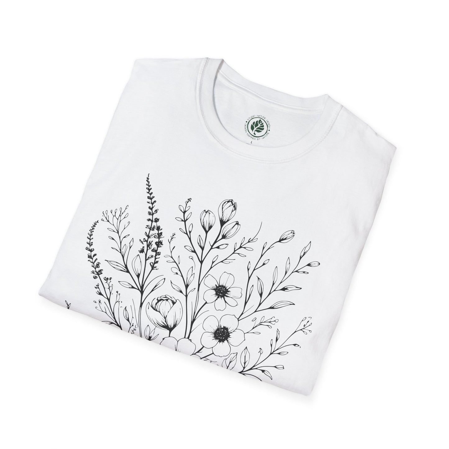 Botanical Floral Shirt Plant Lover Tee Nature Inspired Cotton T-Shirt Minimalist Garden Flower Shirt Gift for Women Men Casual Boho Tee