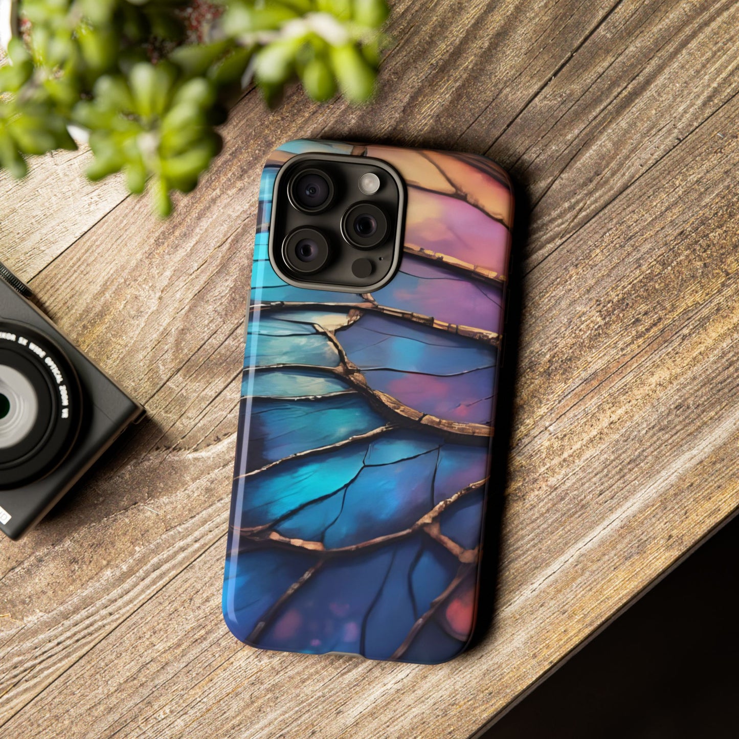 Morpho Glow Case | Iridescent Blue, Purple & Orange Impact-Resistant Phone Case