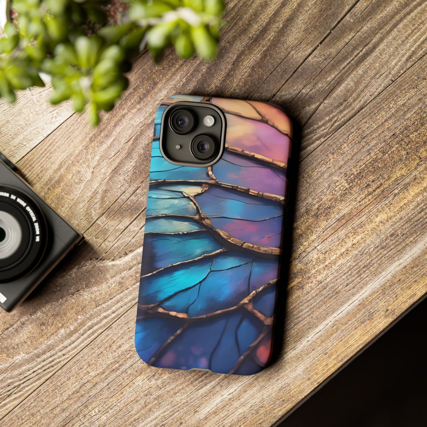 Morpho Glow Case | Iridescent Blue, Purple & Orange Impact-Resistant Phone Case