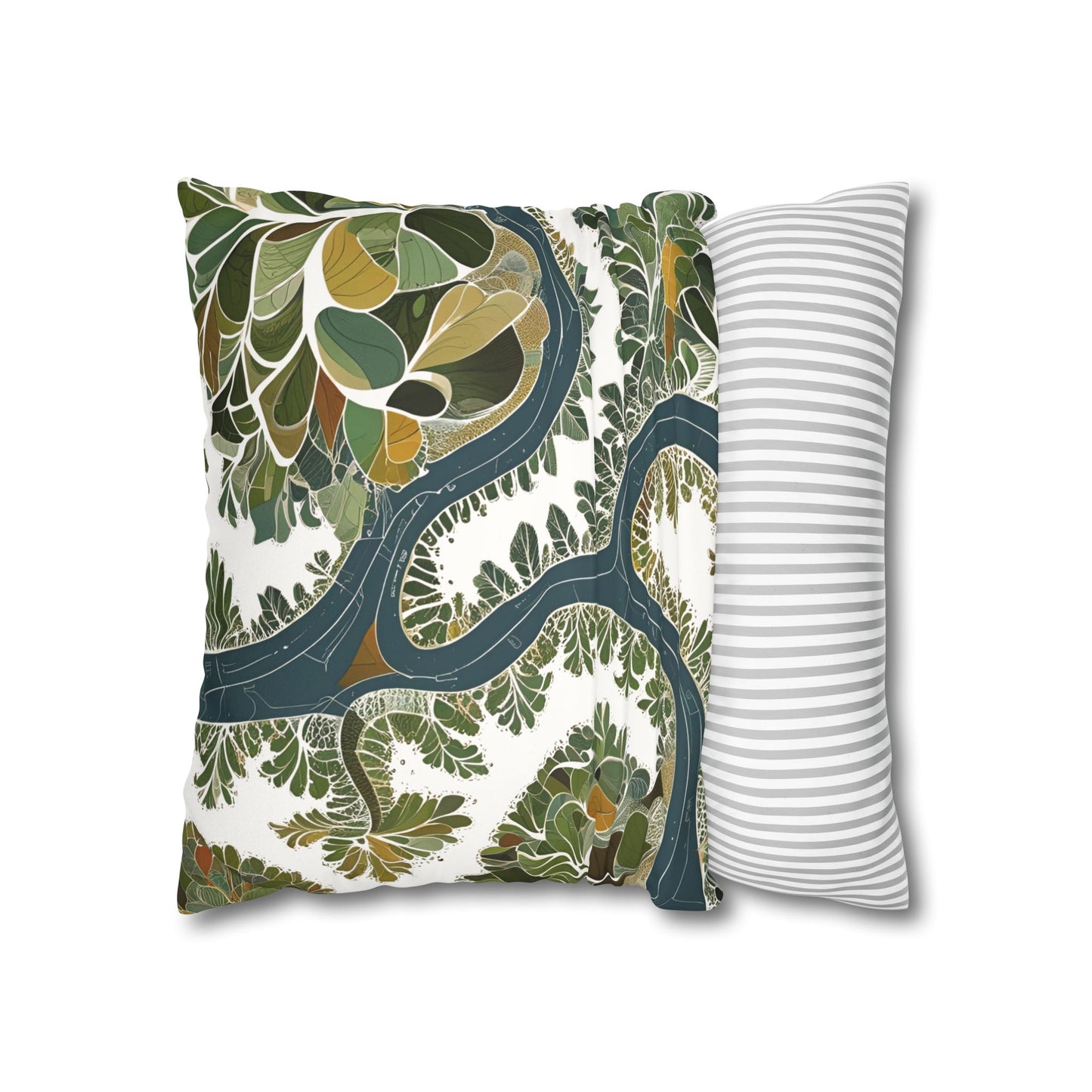 Botanical Pillow Cover Nature Inspired Faux Suede Cushion for Cozy Modern Homes Decorative Pillowcase Gift for Nature Lovers