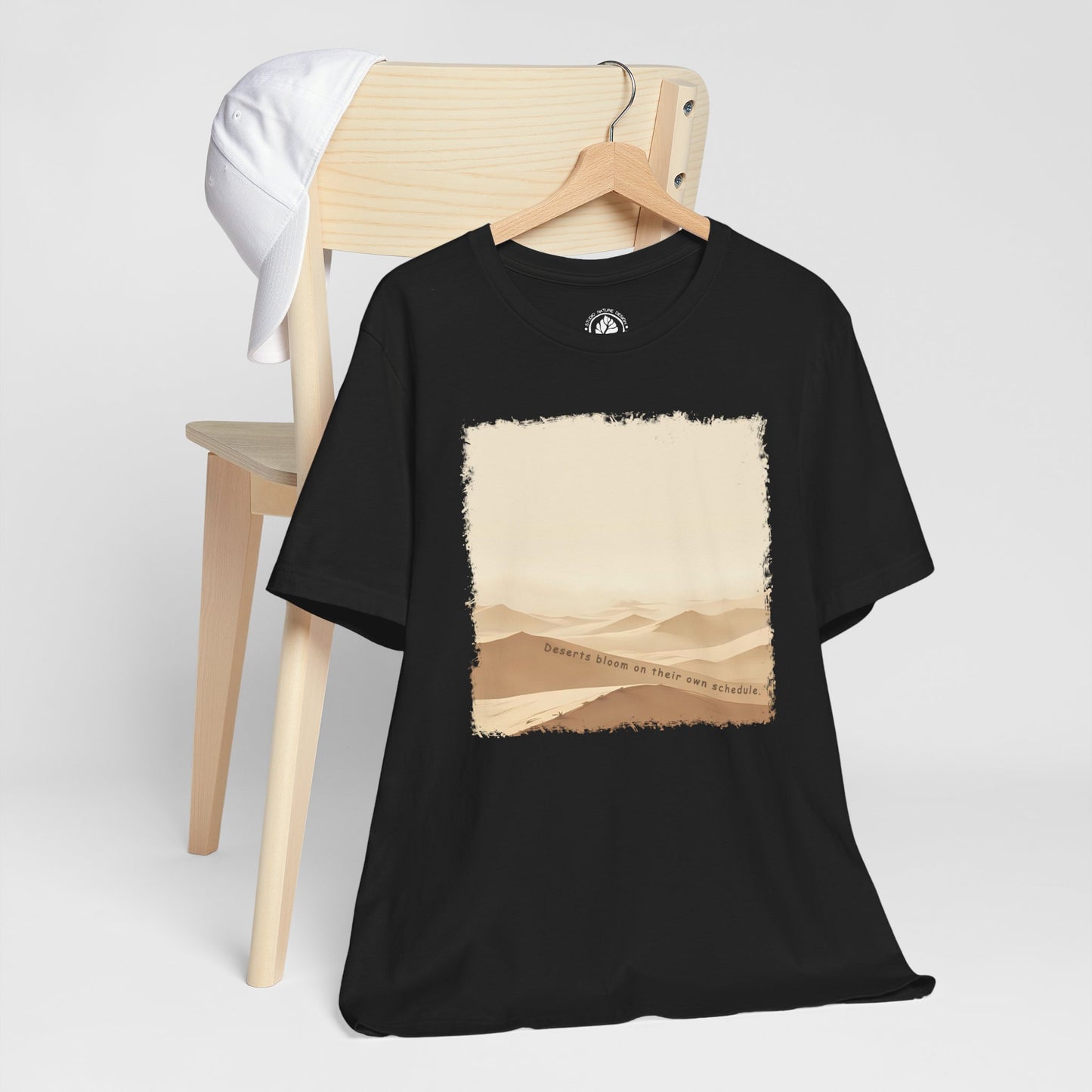 Dune Bloom T-Shirt - Minimalist Desert Wind Lines, Ethereal Earth Tones