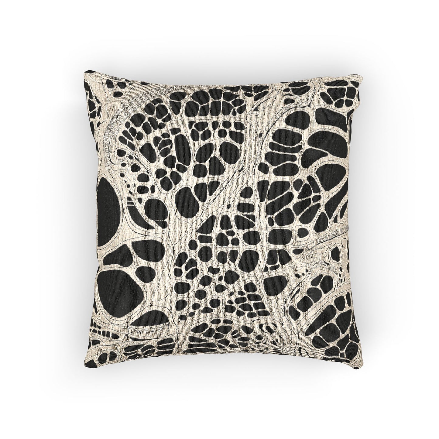 Urban Cell #129 Woven Pillow – Monochrome Veinscape
