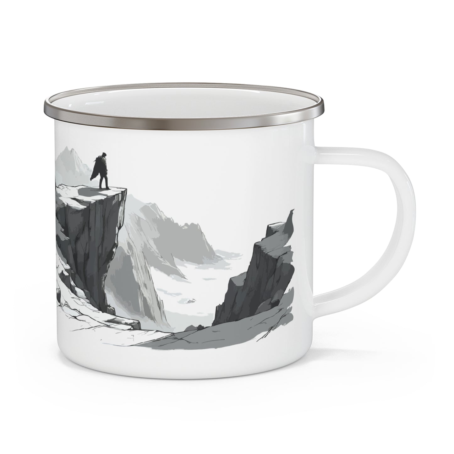 Hiking coffee cup outdoor adventure mug mountain campfire gift for nature lovers enamel camping mug