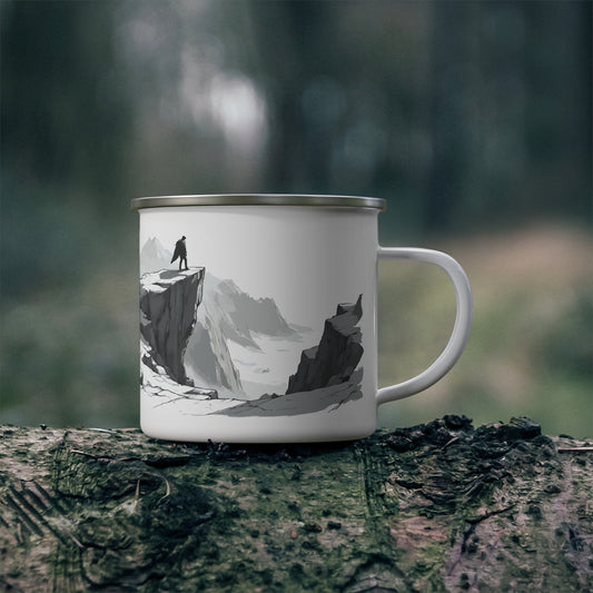 Hiking coffee cup outdoor adventure mug mountain campfire gift for nature lovers enamel camping mug