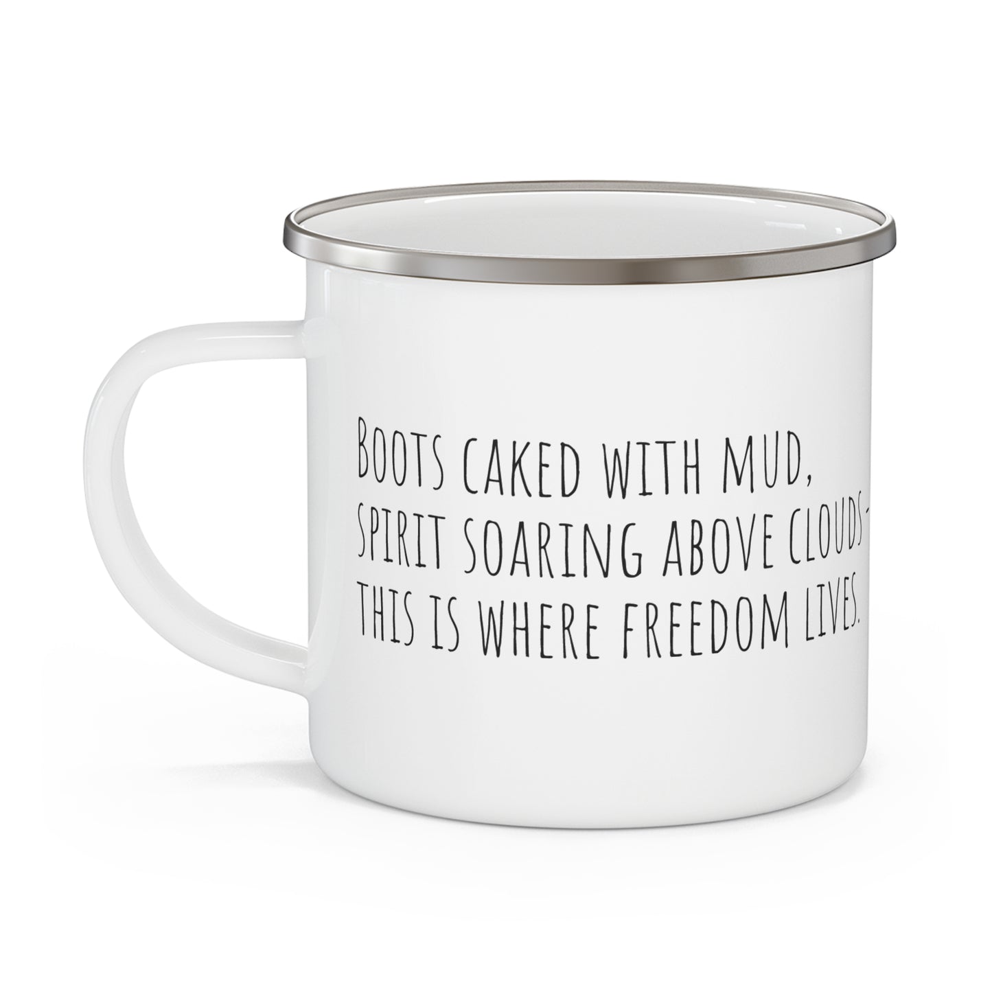 Hiking coffee cup outdoor adventure mug mountain campfire gift for nature lovers enamel camping mug