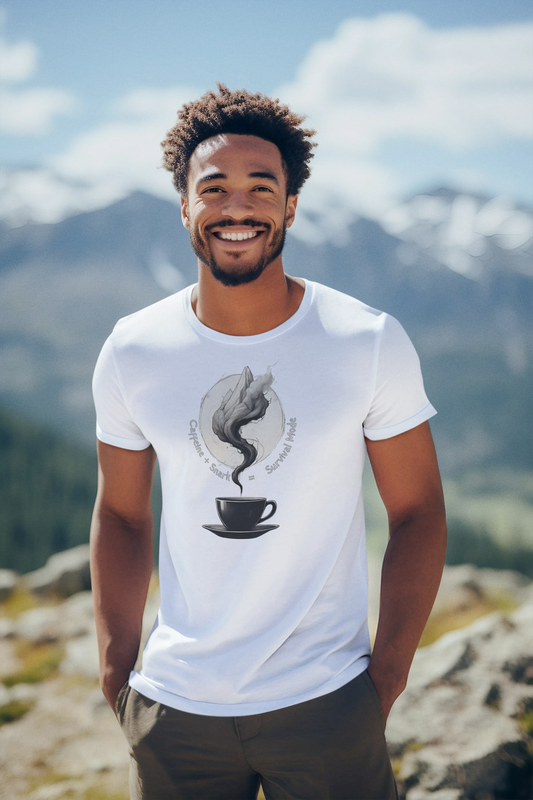 Survival Mode Tee – Coffee, Peaks & Snark