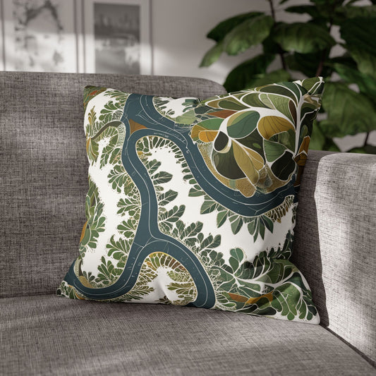 Botanical Pillow Cover Nature Inspired Faux Suede Cushion for Cozy Modern Homes  Decorative Pillowcase Gift for Nature Lovers