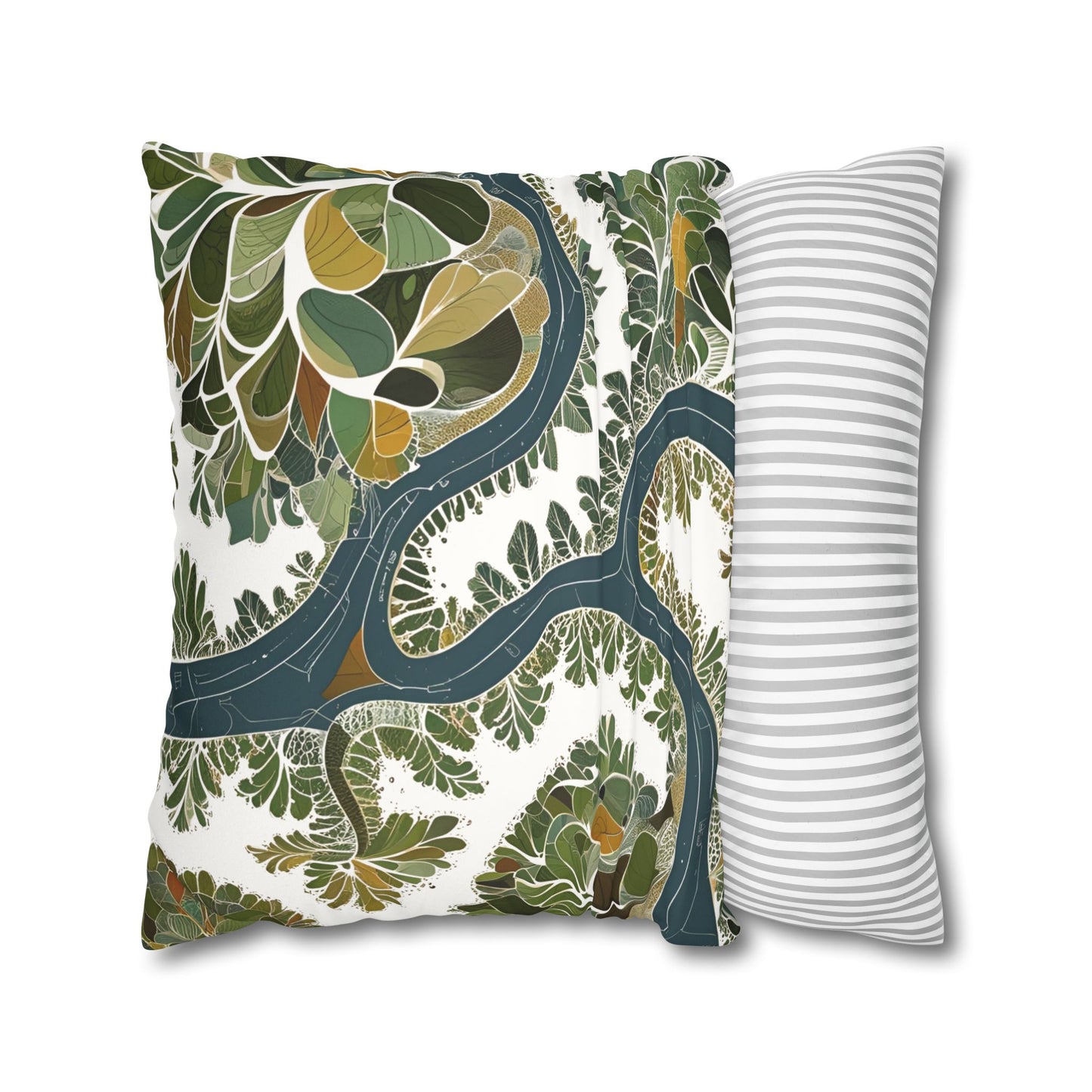 Botanical Pillow Cover Nature Inspired Faux Suede Cushion for Cozy Modern Homes  Decorative Pillowcase Gift for Nature Lovers
