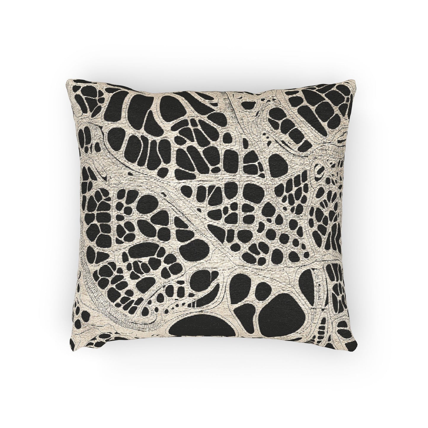 Urban Cell #129 Woven Pillow – Monochrome Veinscape