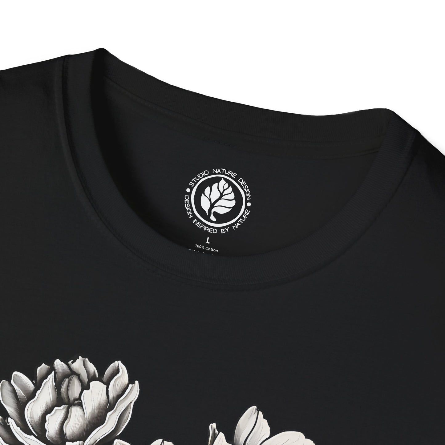 Monochrome Bloom Tee - Minimalist Floral Shirt