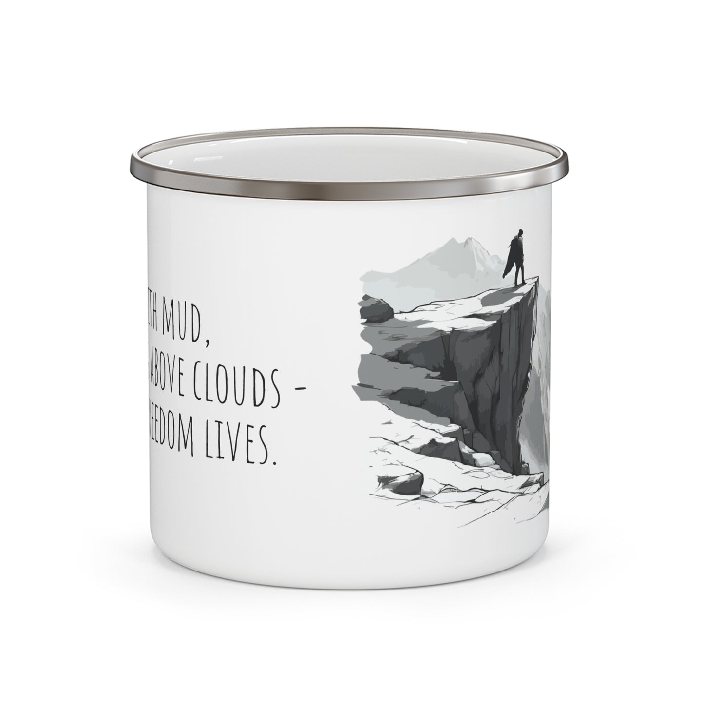 Hiking coffee cup outdoor adventure mug mountain campfire gift for nature lovers enamel camping mug