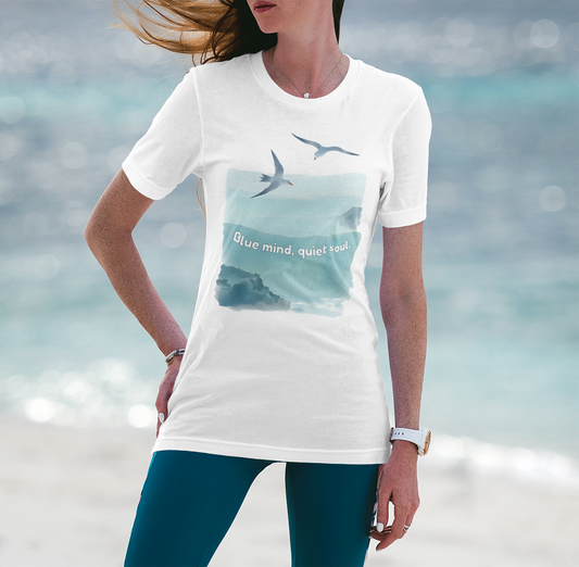 Blue Mind Quiet Soul Watercolor T-Shirt