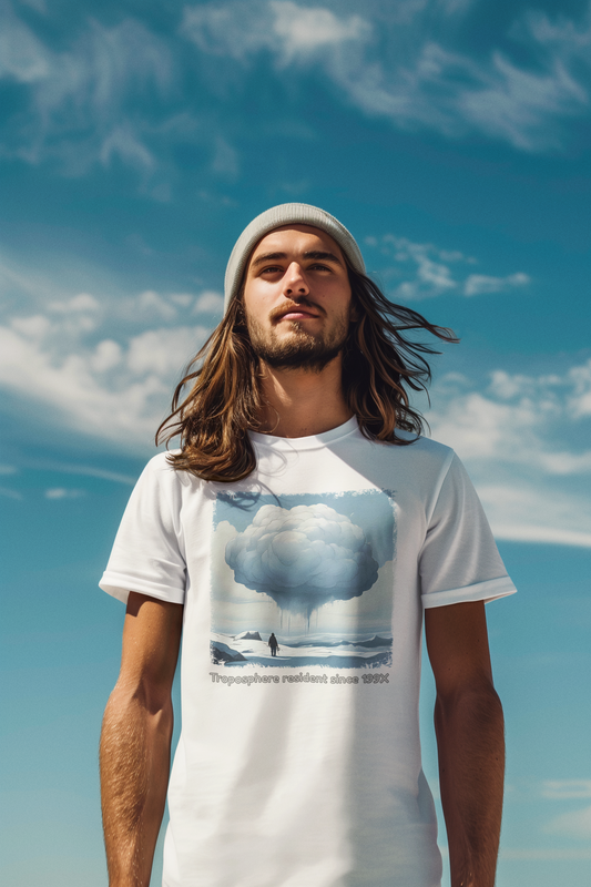 Troposphere Resident Tee - Minimalist Cloudscape Graphic Shirt, Unisex Nature-Inspired Tee  Description